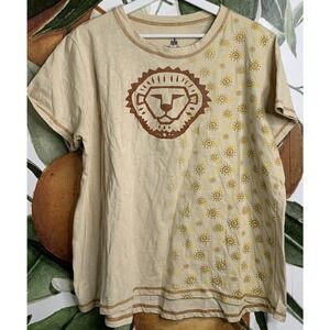 Disney Parks XL Womens Lion King Yellow Short Sleeve Tee Shirt Cotton Blend